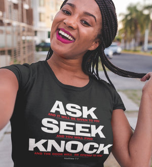 Matthew 7:7 (T-Shirts, Hoodies & Sweatshirts)